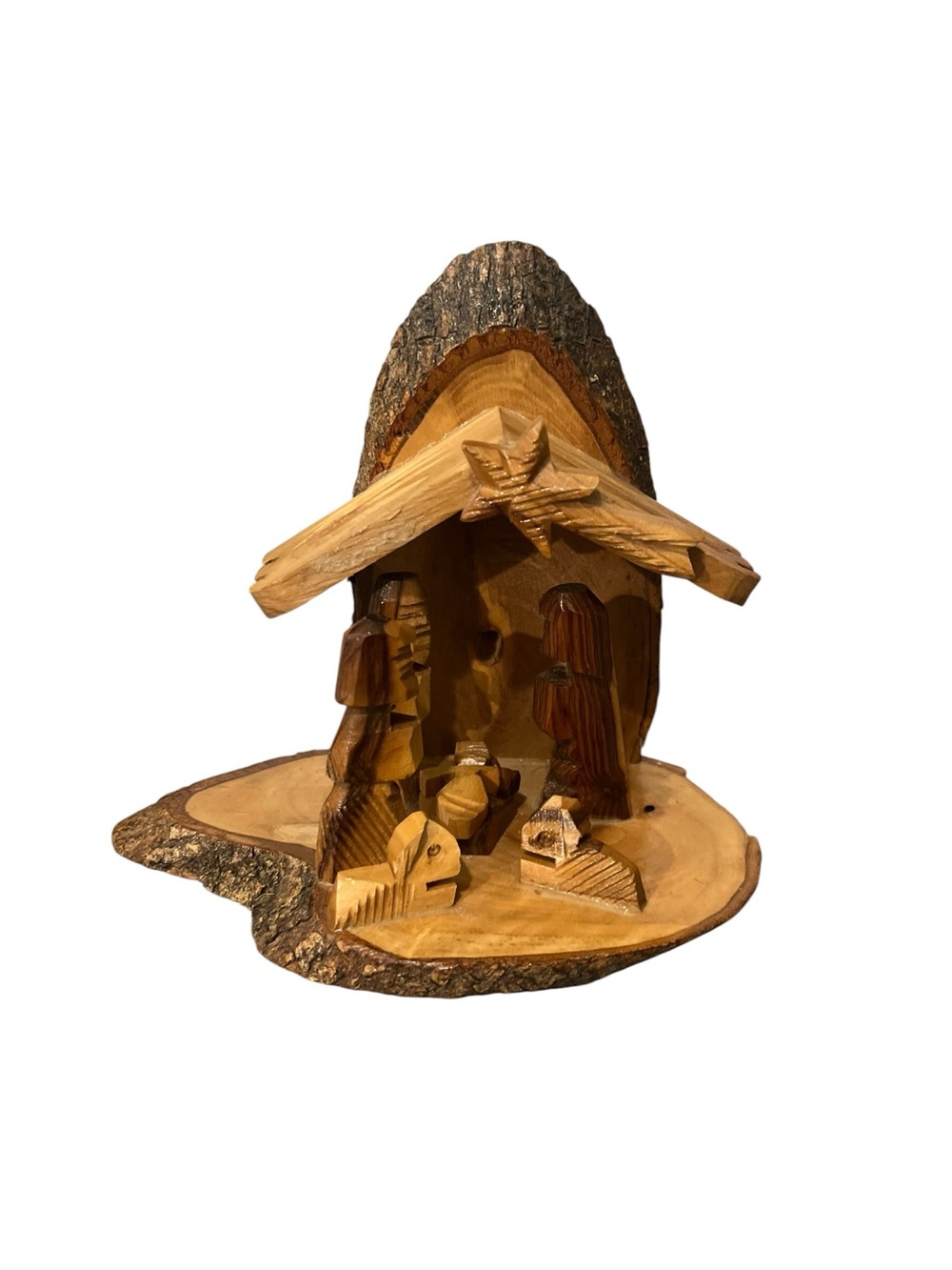 Olive Wood Nativity Scene Hand Carved Holy Land Jerusalem Bethlehem